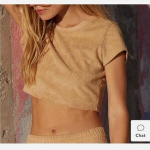 Aerie Cropped Smiley Face Top Size Small